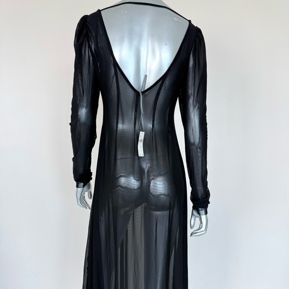 NWT!!! Anthropologie black sheer long dress size M Retail 118$ - Picture 3 of 8
